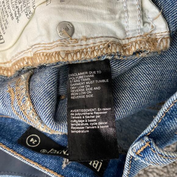 Blank NYC Jeans Womens Size 24 The Madison Crop with Stars Medium Wash - Picture 9 of 10